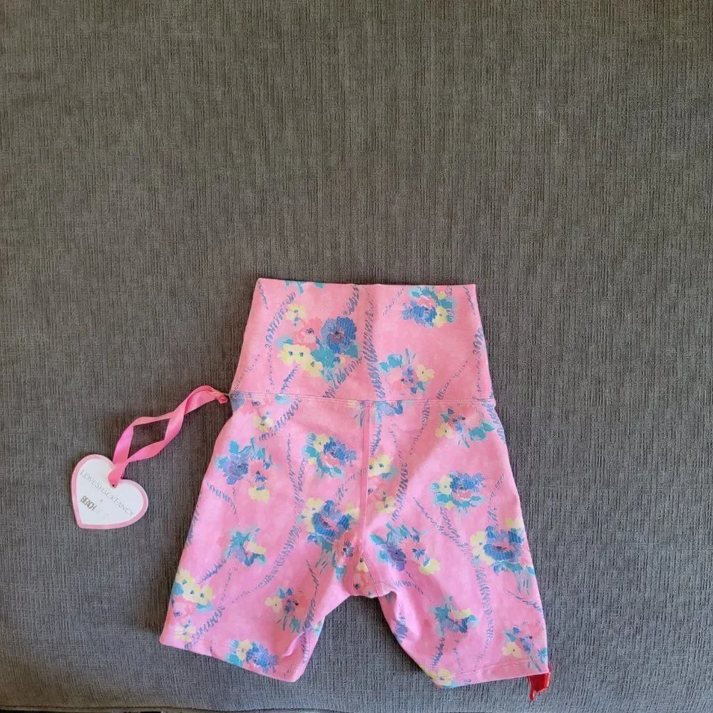 Love Shack Fancy Women's Pink X Beach Riot Hibiscus Bike Short Size XS